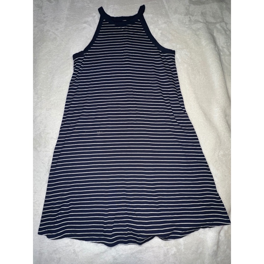 Striped Ribbed Tank Dress Sleeveless Casual Summer Mini Dress
